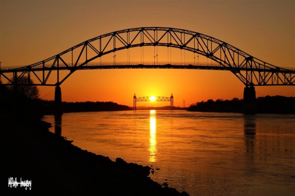 Cape Cod Train Bourne Bridge Sunset