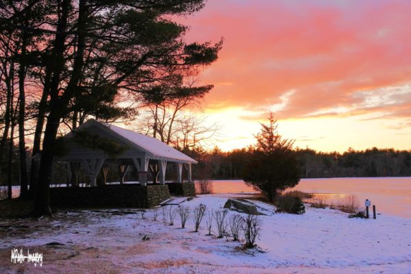 Watson Pond State Park Snow Sunset