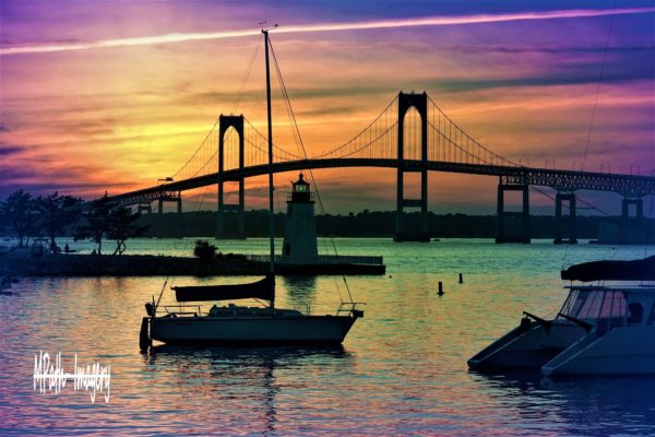 Goat Island Lighthouse Sunset Newport Rhode Island (Copy)