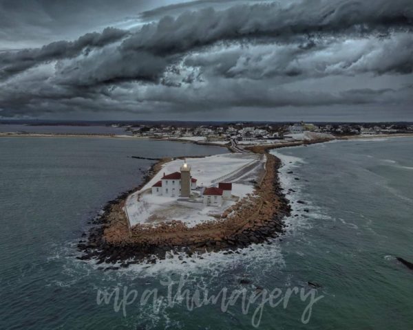 Watch Hill Lighthouse Snow Scene